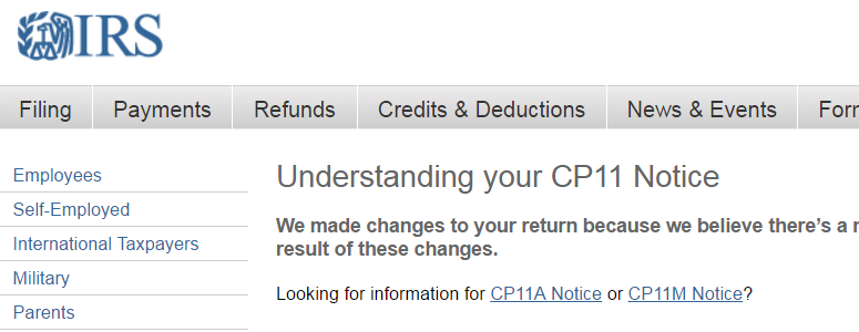 IRS CP11 Notice