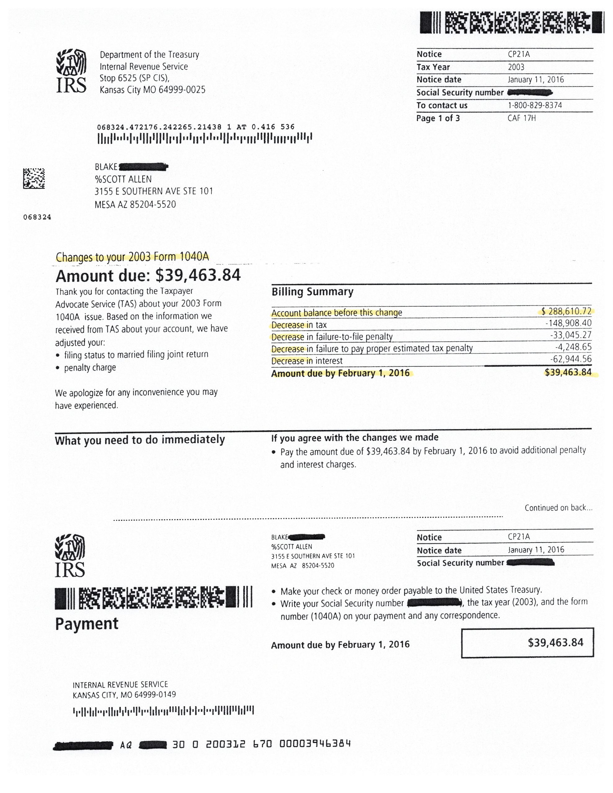 Mesa AZ Back Tax Returns saved client 249,147 Tax Debt Advisors