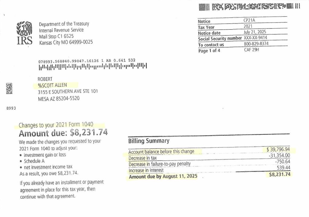 Unfiled Tax Return in Chandler AZ